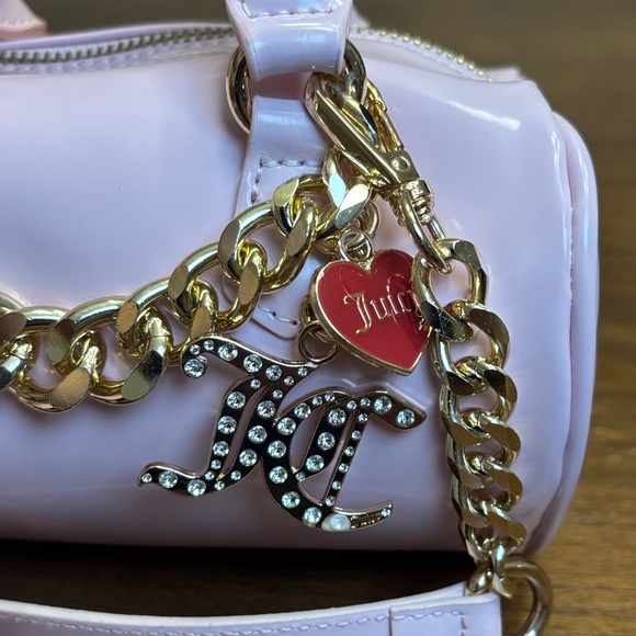 NWT JUICY COUTURE EXCLUSIVE LOVE LETTER HEART MINI BARREL CROSSBODY BAG PINK - Picture 5 of 9